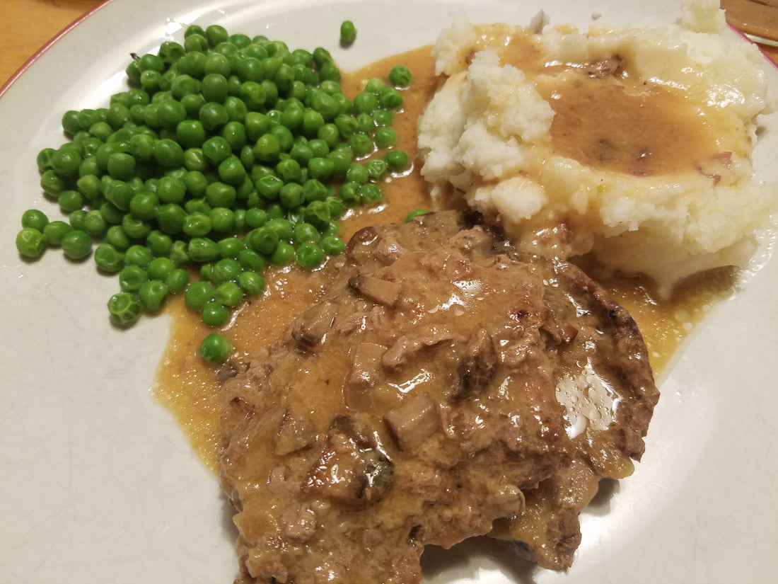 Cube Steaks with Mushroom Gravy (Instant Pot)